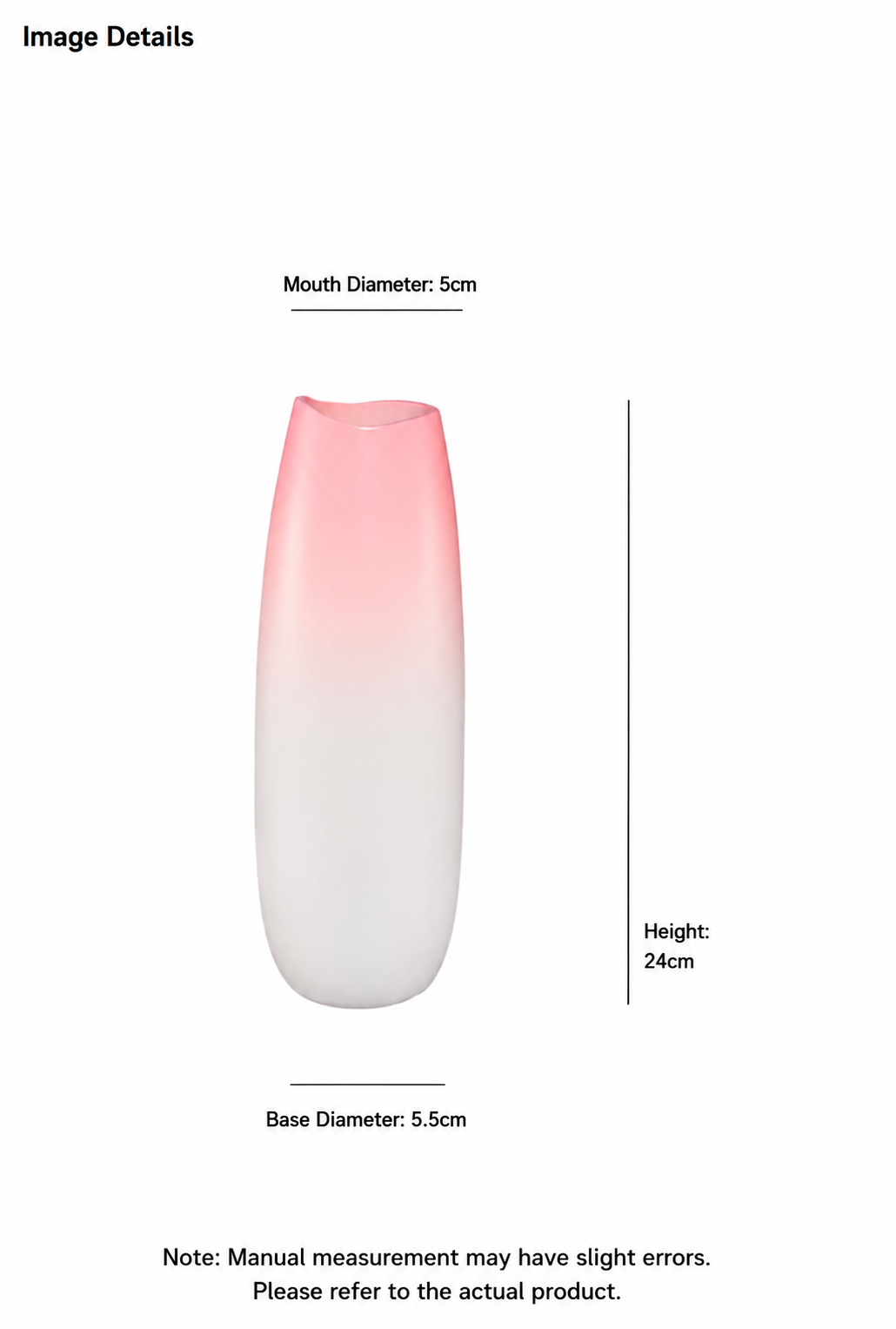 Nordic-style gradient pink ceramic vase for dried flowers
