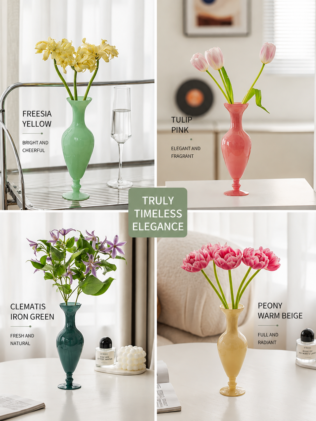 French-style glass vase arrangement
